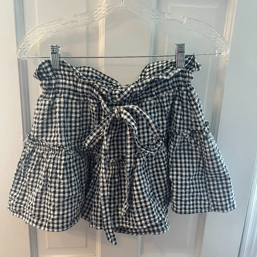 Planet Blue Gingham Flowy Shorts